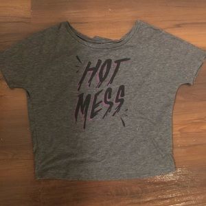 Open back shirt!” Hot mess”